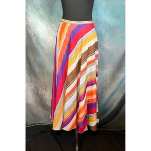 Lauren Ralph Lauren Serape Georgette Maxi Skirt Size‎ 4 Striped Multicolor Long